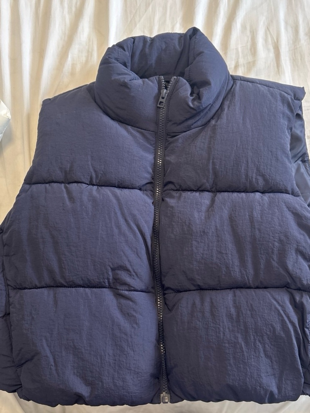 Divided Navy Quilted Puffer Vest